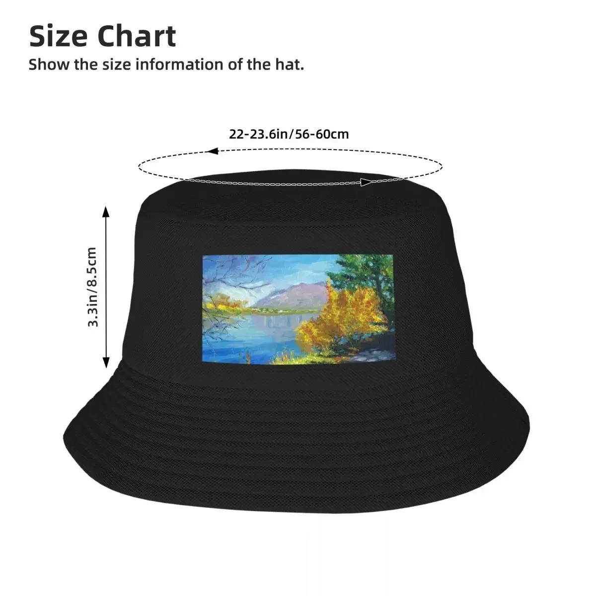 2025 جديد HatLake Wakatipu في الخريف، Queenstown، نيوزيلندا قبعة دلو قبعة عسكرية رجل أسود المرأة الشاطئ قناع الرجال