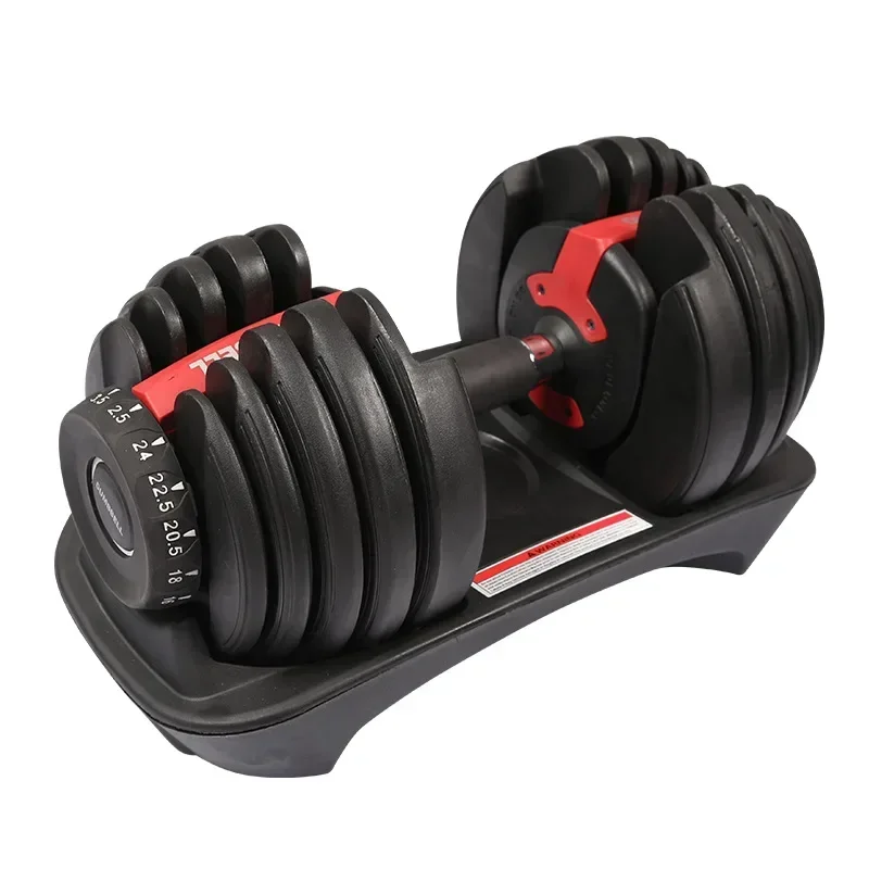 Fitness Dumbells Pair Adjustable Weight Dumbbells Set Commercial Cast Iron Logo Unisex Adjustable Dumbbell 24KG Black