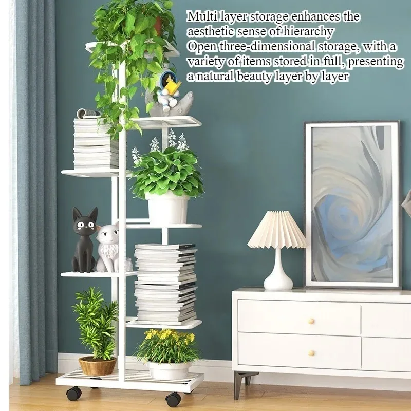Multi-layer wrought iron flower stand shelf living room floor-to-ceiling indoor dill pot balcony flower pot plant placement