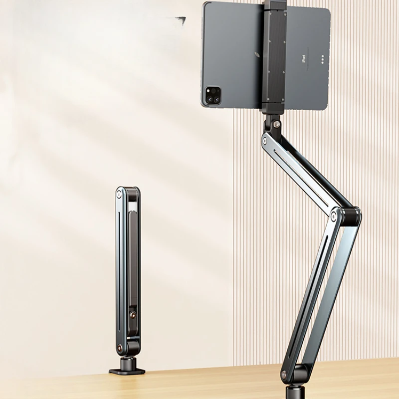 Tablet stand, desktop lazy aluminum alloy cantilever support, 360 ° rotating telescopic lifting mobile phone stand