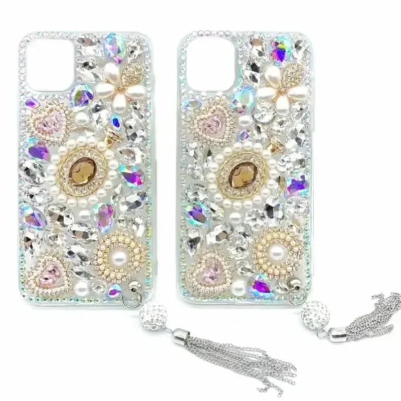 

3D Sparkle Diamond Cover with Tassel, Handmade Series, for iPhone16, Xr, X, Xs Max, 11, 12, 13, 14, 15 Plus Pro Max, Luxury