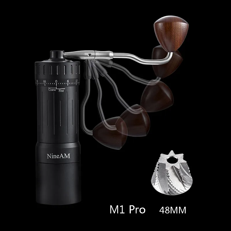 NineAM M1/Pro Manual Coffee Grinder 2024 Newly Upgraded 48MM Stainless Steel Cone Burr Suitable for Espresso Kitchen Tools