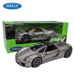 1/18 Porsche 918 double diecast alloy simulation model, children's collection of decorative toys, holiday gifts for children.