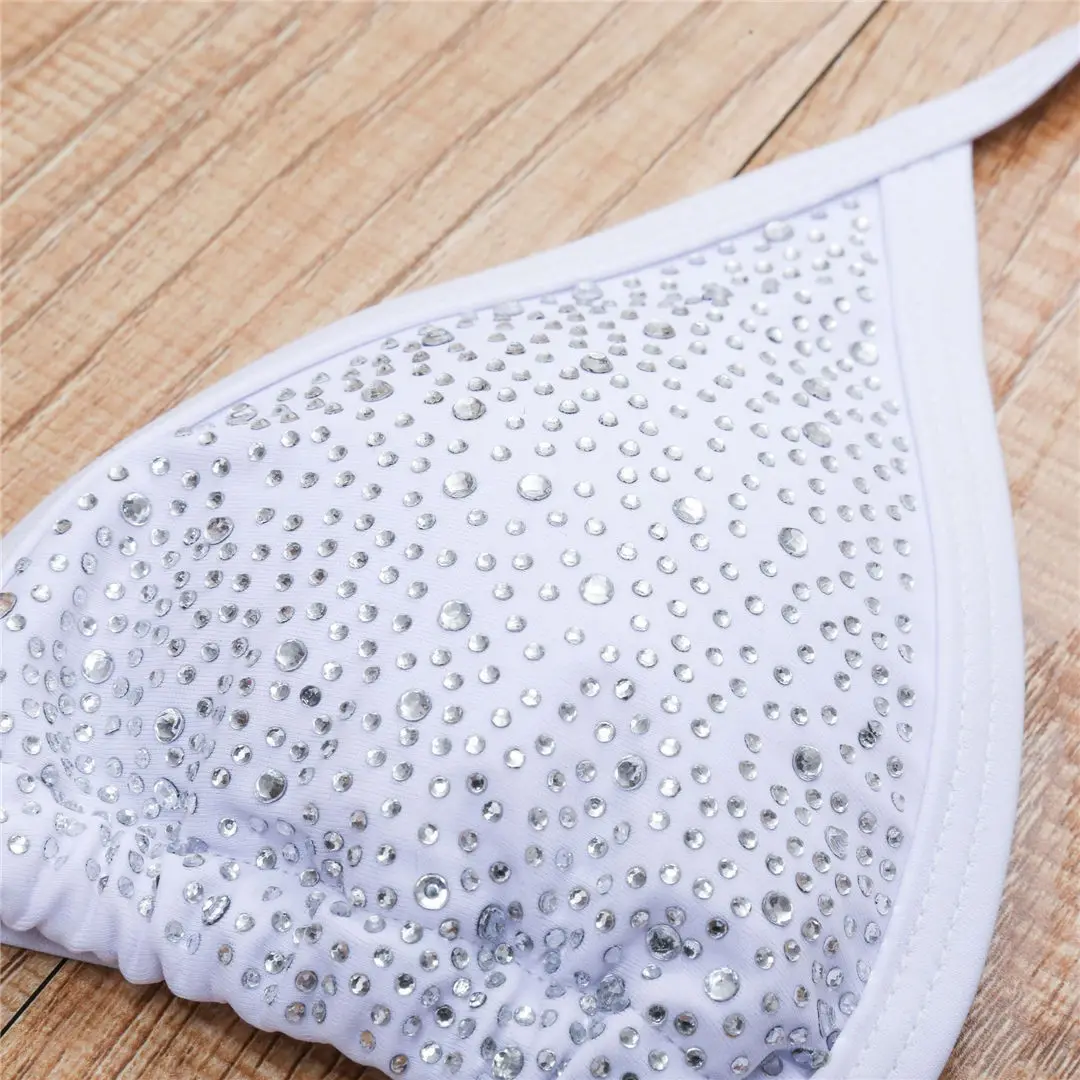 Sexy Bling Strass Mini Bikini Damen Badeanzug Frauen Bademode Zweiteiliger Bikini-Set Bademantel Badeanzug Schwimmen Damen V2064 – Detail 35
