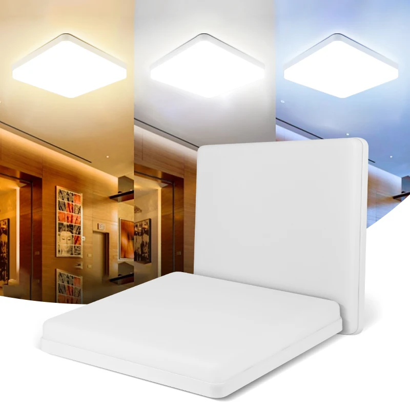 Square Ceiling Lamp Kitchen Bathroom Panel Lights Waterproof LED Ceiling Lustre 110V 220V Bedroom Hanging Lamps 15/18/23/30/45cm image 2