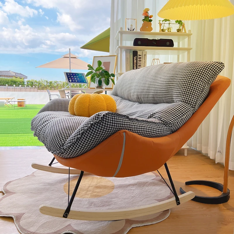 

Outdoor Modern Rocking Chair Bedroom Wood Balcony Reading Living Room Chair Dressing Comfort Loveseat Mecedora Chairs Bedroom