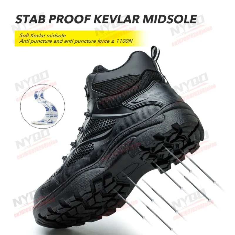 Motorcycle Riding Boots Anti-smash Anti-puncture Safety Shoes with Steel Toe Protective Work Boots for Motocross