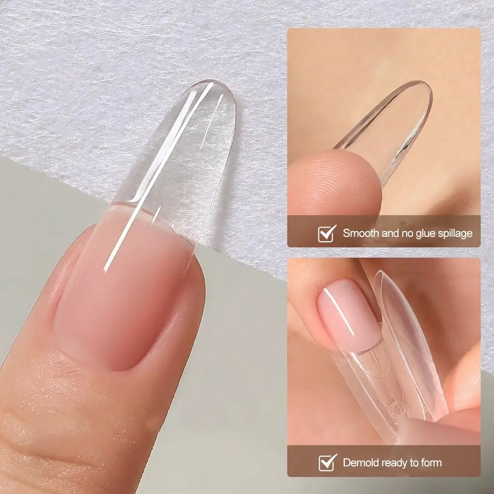 Nuevo modo de uñas sándwich, extensión rápida, bandeja sin papel, cristal incluido, plantilla inferior y superior, fácil extensión para salón de uñas