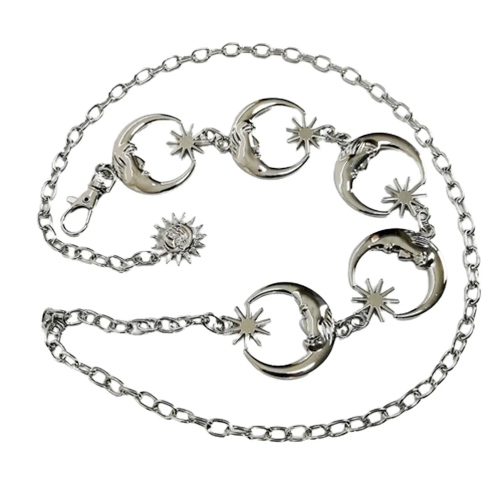 Moon Star Metal Waist Chain Belly Waist Belt Body Chain Decor for Business Reception Parties