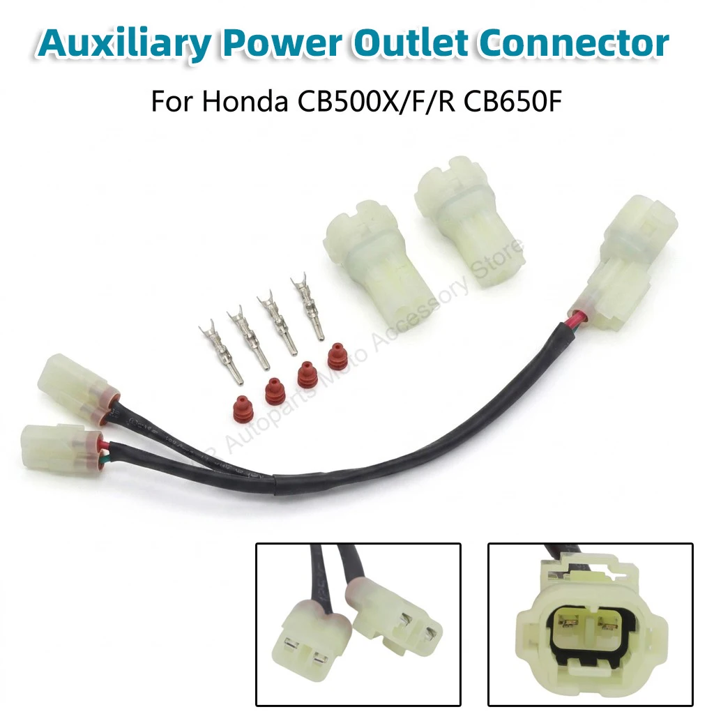 Upgrade For Honda CB500X/F/R CB650F CB 500X/F/R CB 650F Port Options Auxiliary Power Outlet Connector Twin Power Splitter Set