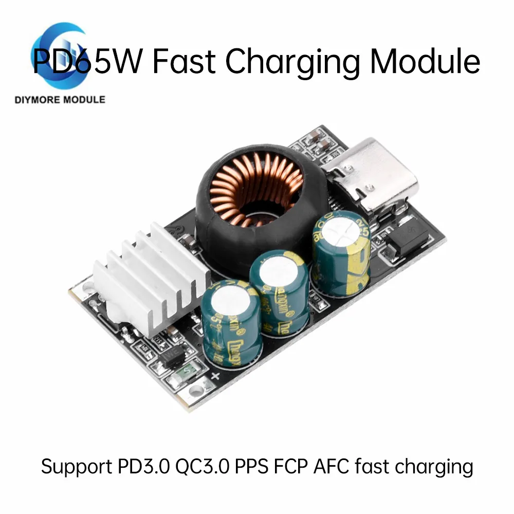 PD65W Module Type-C Cell Phone Charging Fast Charging Car Modification Module DC Buck Support PD3.0 QC3.0 PPS FCP AFC Fast Charg