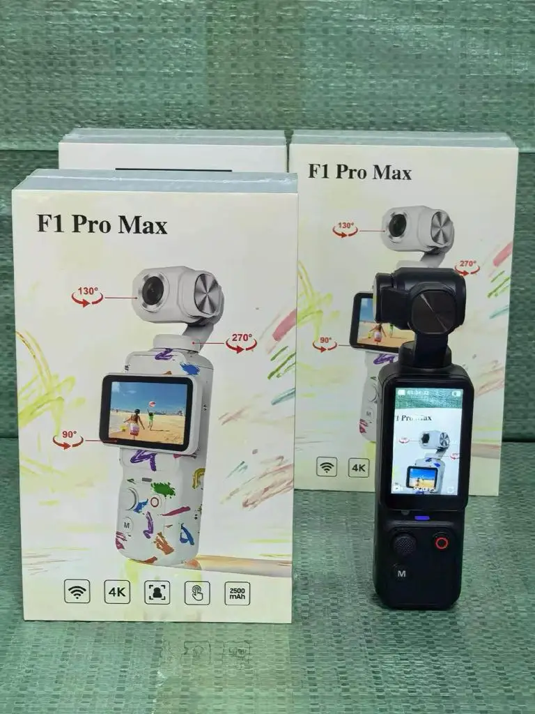 F1 Q17 WiFi Pocket Gimbal Action Camera 4k Touch Screen 330° Automatic Face Tracking Stabilizer Small Video Cam for Travel Vlog