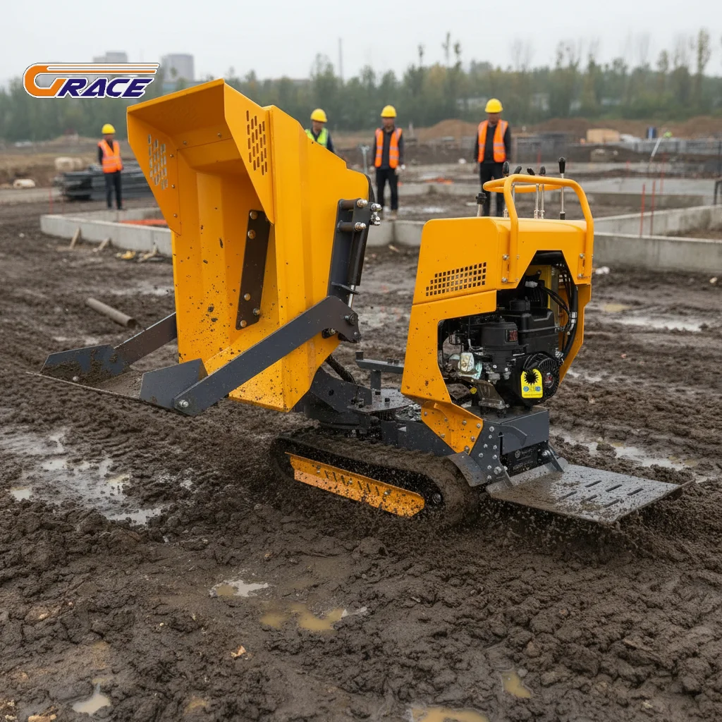 

900kg Remote Control Mini Crawler Dumper EURO 5 EPA Hydraulic Track Dumper for Construction