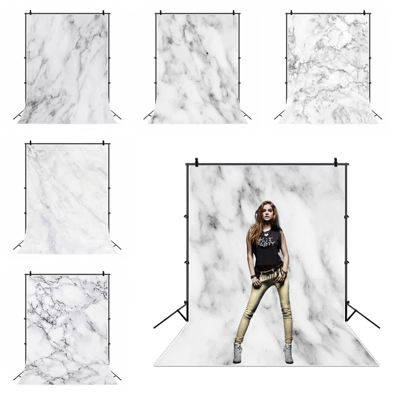 

White Gray Marble Texture Portrait Photographic Backdrops Photography Baby Birthday Party Room Decor Background Studio Shoots