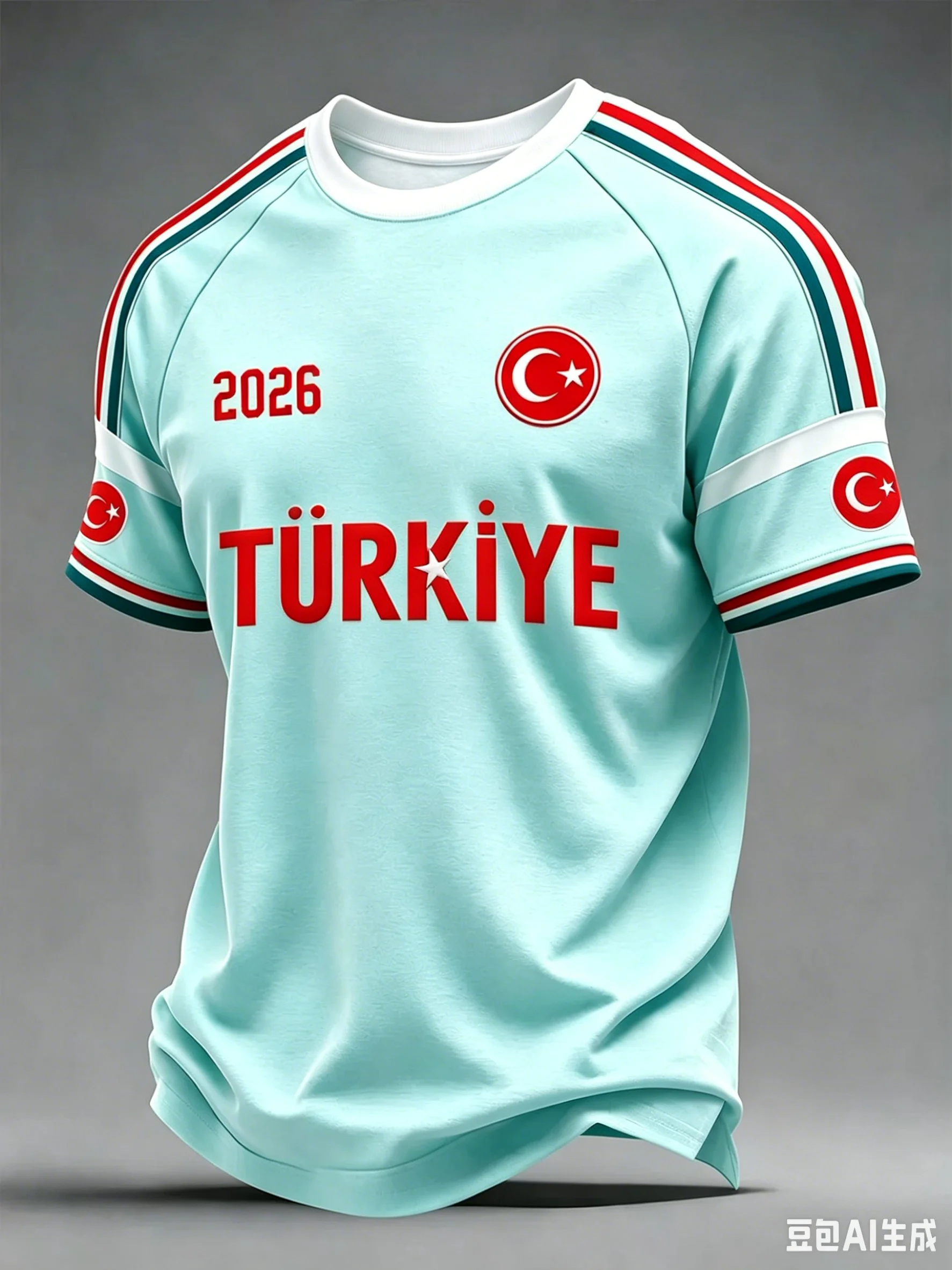 2026 New  Turkey Football Jersey Black Print Tee Crescent Star Logo Round Neck Sports Fan Short Sleeve Patriotic Unisex Tops