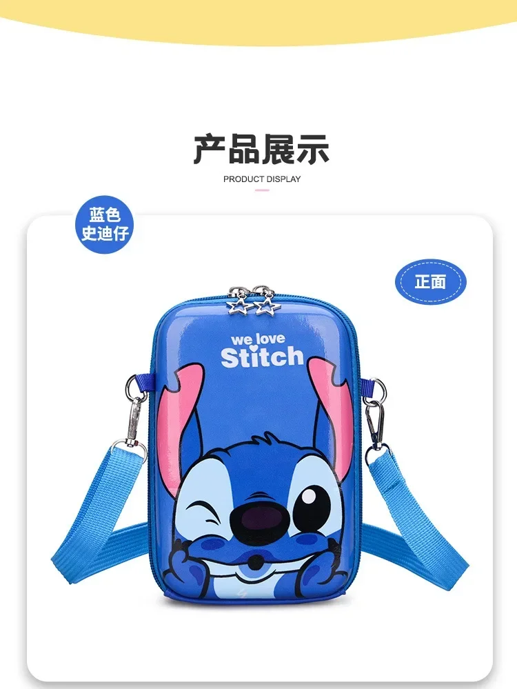 Cute Cartoon Disney Stitch Shoulder Bag Children\'s Change Mobile Phone Storage Baby Waterproof Large Capacity Diagonal Bag Gift