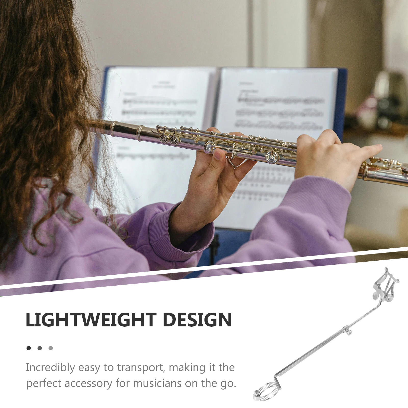 

Portable Flute St Silver Adjustable Music Metal Trumpet Lyre Clips Sheet Clips Sheet Music Clip for Trumpet Clarinet Accessories