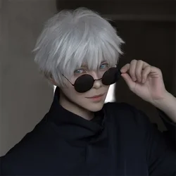 Wig for man white short wig SatoruGojo cosplay styling Synthetic Wigs