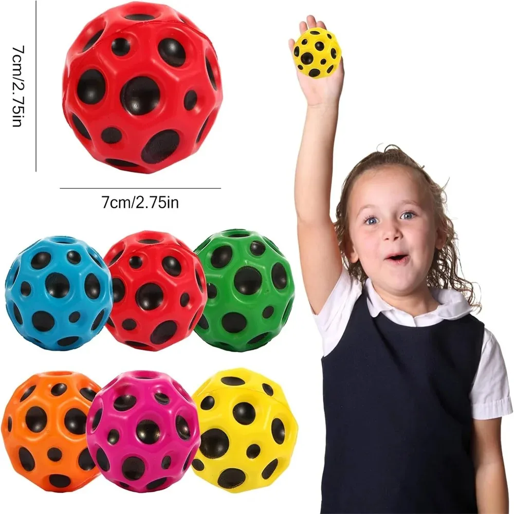 Pelota hinchable de luna para niños, pelota espacial de alto rebote, juguete para aliviar el estrés de fácil agarre, regalo de fiesta divertido al aire libre