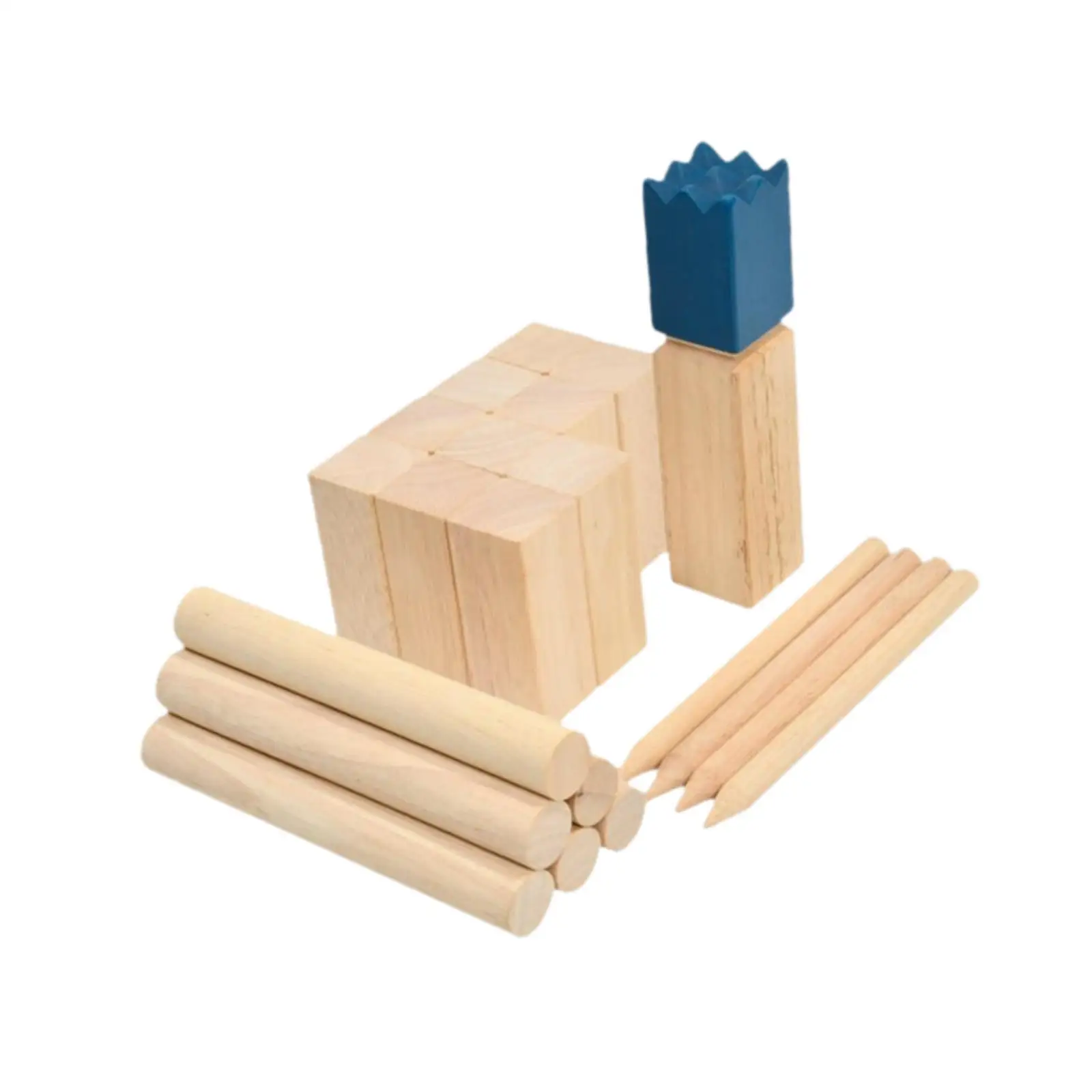 Outdoor Kubb Block Throwing Game Classic Wooden Activity Backyard Lawn Challenge for Teens Adults