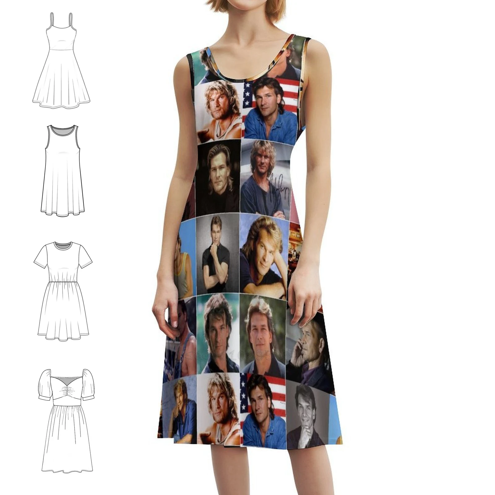 

Swayze Photo Collage Korean Style Casual Dress For Women Simple Daily Office Lady Dresses Swayze Swayze Photo Collage Collage