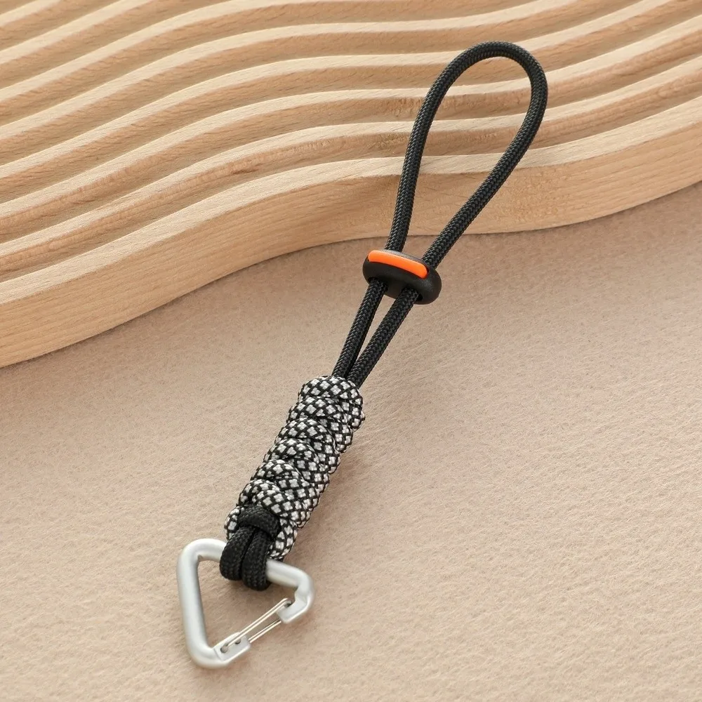 Durable Multifunctional Paracord Keychain Triangle Carabiner Anti-Loss Buckle Braided Lanyard Water Bottle Buckle Outdoor Hiking
