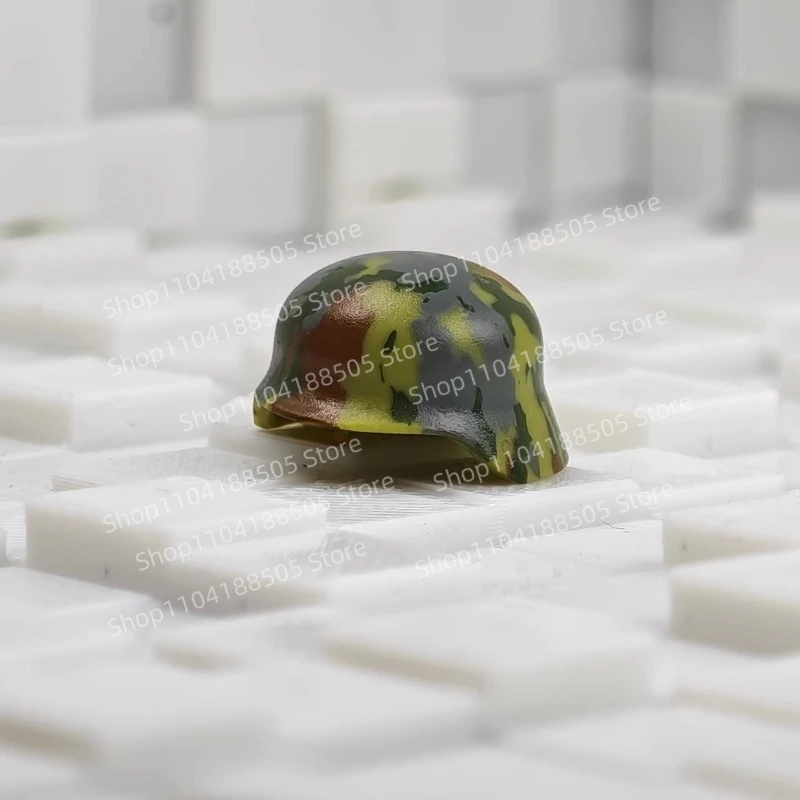 MOC militaire bouwsteen helmaccessoires, hoedhoofddeksels met grote rand, speelgoedbeeldjesmontage, kunststof