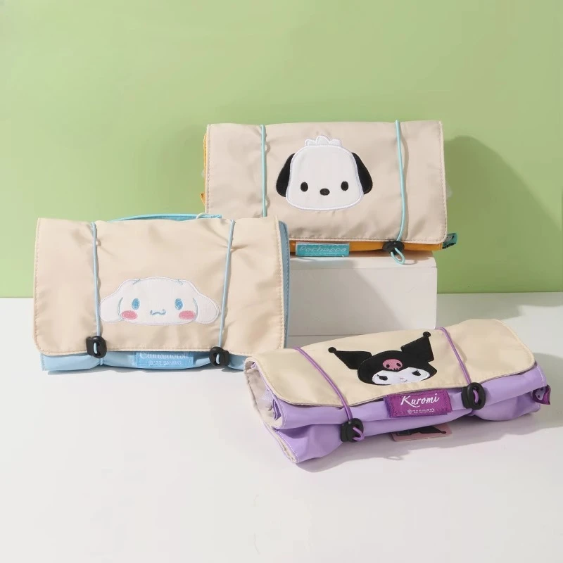 

Sanrio family washing and storage dual-purpose folding cosmetic bag storage bag handbag Pacha dog jade osmanthus dog Kuromi