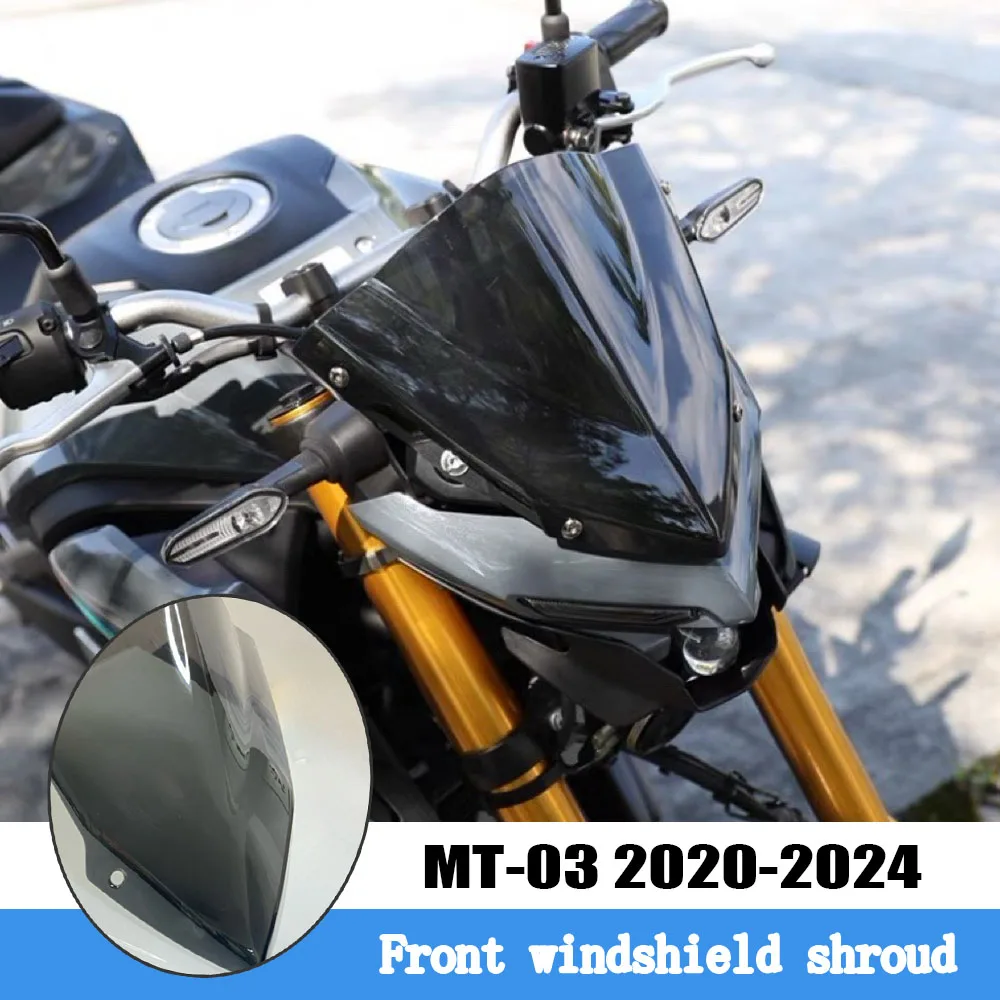 

For YAMAHA MT25 MT03 2024 Windshield Windscreen MT-25 MT-03 2021 2022 2023 Motorcycle Accessories Wind Deflector Screen Shield