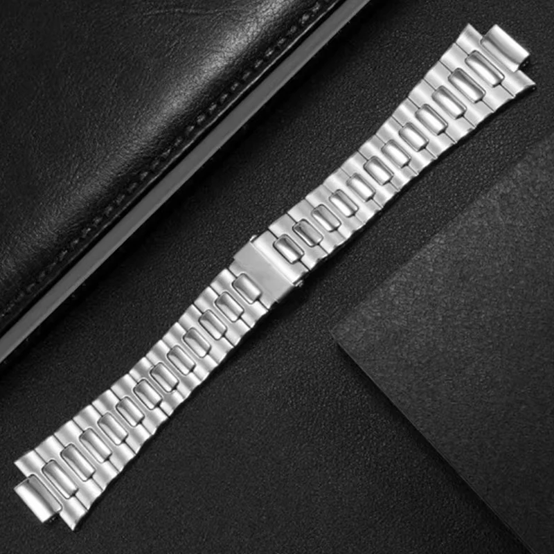 Convex Silver Stainless Steel Watchband 25x13mm Solid Links Bracelet Fit For Patek Philipp Nautilus 5711 5726 Watch Strap