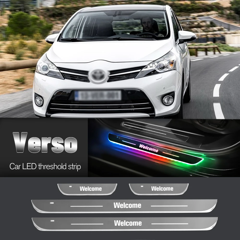 

Car Door Sill Light For Toyota Verso 2009-2019 2010 2011 2014 2016 Customized Logo LED Welcome Threshold Pedal Lamp Accessories