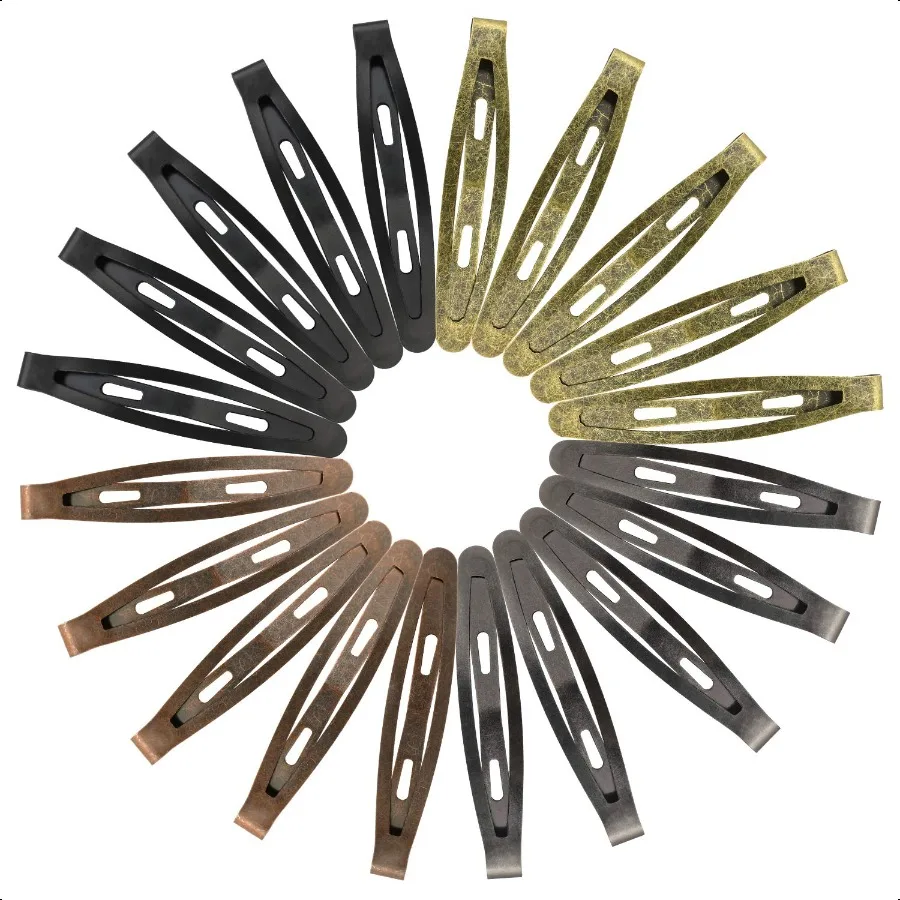 

Oval Metal Contour Hair Clips 40 Pcs 2.4 Snap Barrettes Long Hair Clips for Women Girls Men Classic Color
