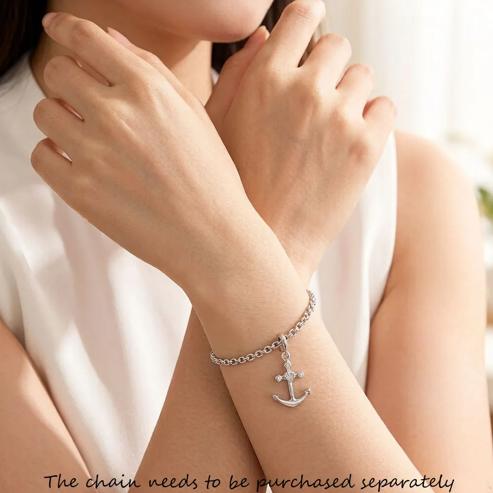 Love Anchor Charm Pendant Women Men Winter Pure 925 Sterling Silver Fashion Jewelry Accessories Party Gift