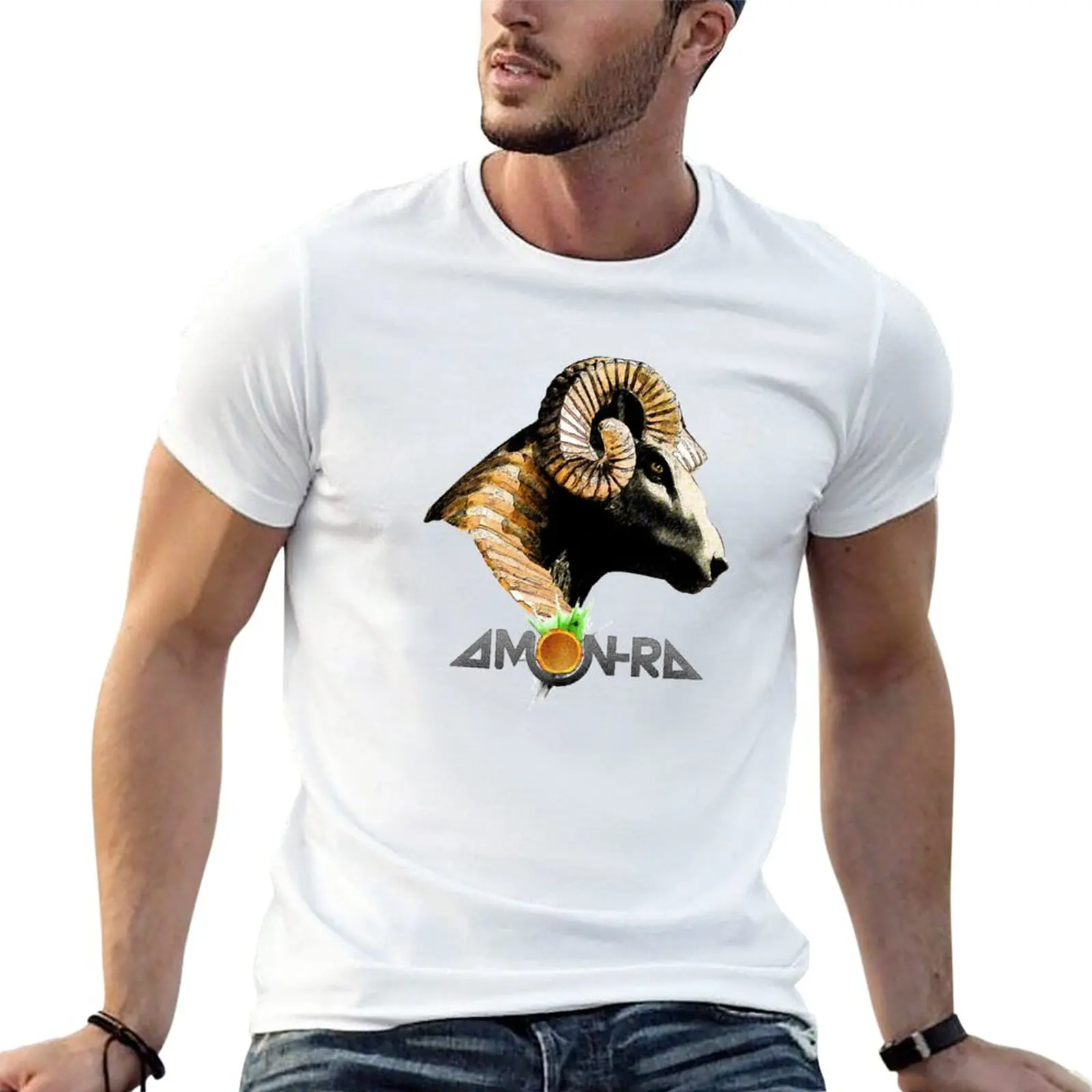 Amun-Ra Egyptian Ram God of Self Creation (by ACCI) T-Shirt tops black t shirts for men