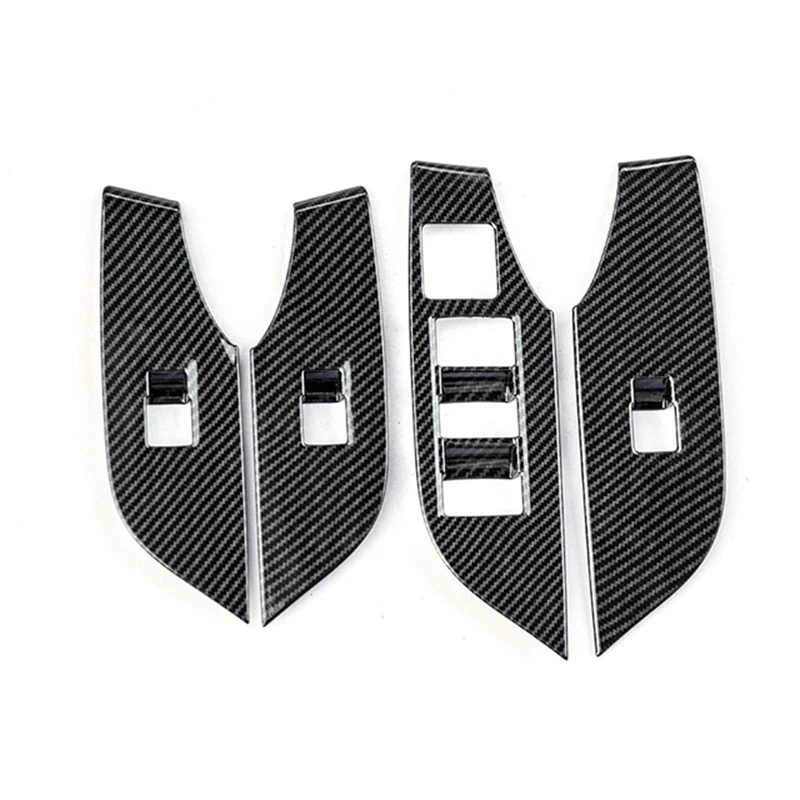 

For Toyota RAV4 2019-2022 Carbon Fiber Style Car Window Lift Button Switch Panel Cover Trim