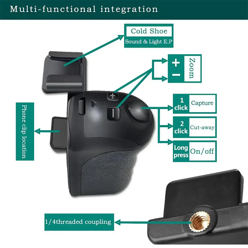 ZOOM Function Snapgrip for Iphone Android Phone Selfie Booster Handle Grip Bluetooth Photo Stabilizer Holder w Shutter Release