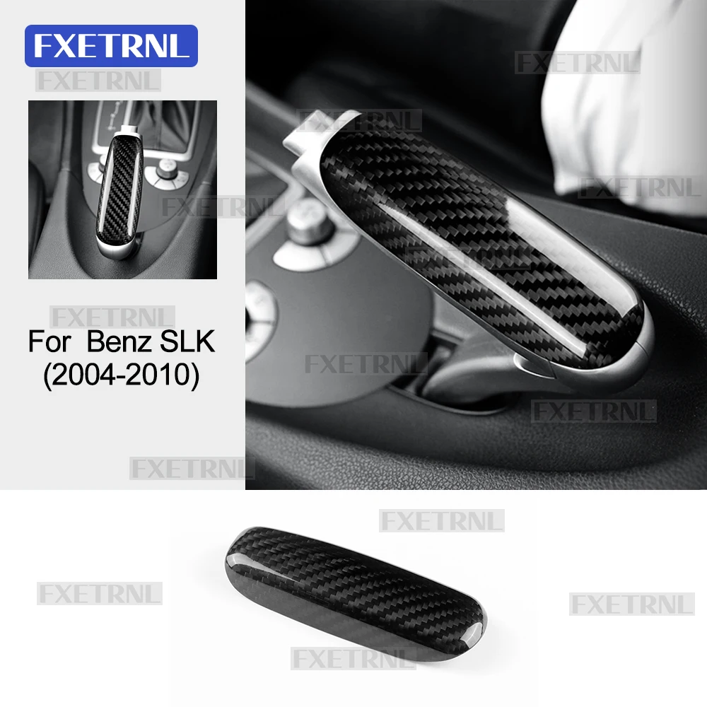 

Real Dry Hard Carbon Fiber Sticker For Mercedes Benz SLK R171 2004 2005 2006 2007 2008 2009 2010 Car Handbrake Grips Trim Cover