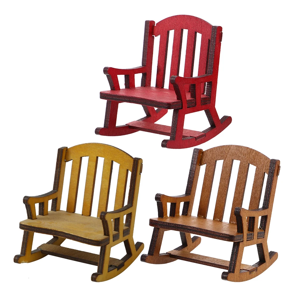 3pcs 미니어처 나무 독특한 디자인 현실적인 흔들림 기능 정교한 장인정신 인형집 가구 액세서리 요정용