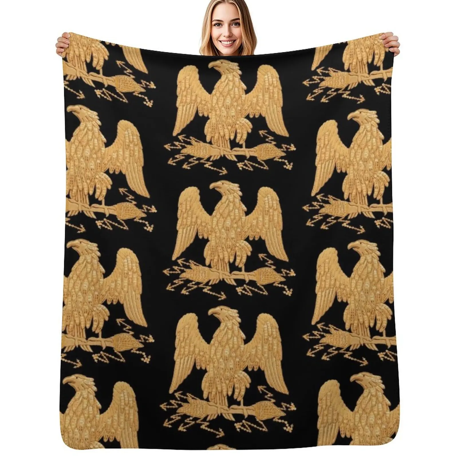 Napoleonic French Imperial Eagle Throw Blanket Blankets For Baby Soft Plaid Decorative Throw Tourist Loose Soft Blankets