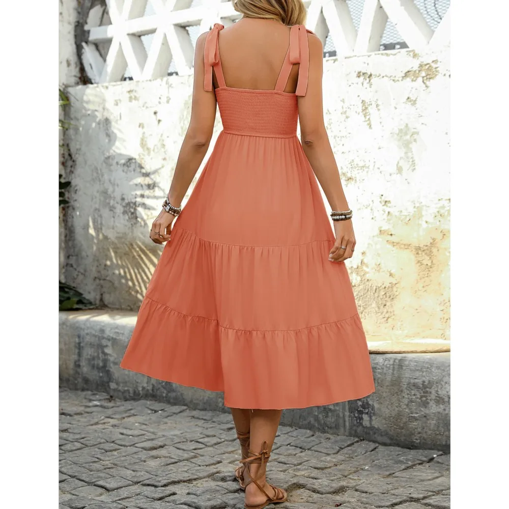 موضة سوينغ المرقعة العرقية نمط المرأة فستان الرسن صيف جديد سليم وأنيق الإناث البوهيمي الشاطئ فساتين وهمية 2025 #2