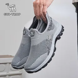 Men's Casual Classic Loafers Rubber Non-Slip Soft Sole Mesh Breathable Tennis Shoes Men's Sports Shoes Retro Driving Shoes