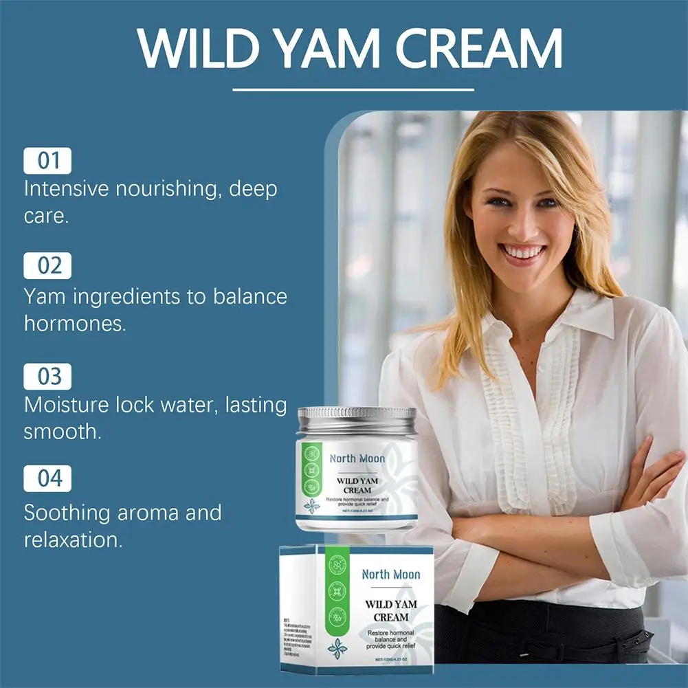 Wild Yam-crema blanqueadora hidratante orgánica, productos suaves de 120g, cuidado de la piel Natural brillante, J6L2