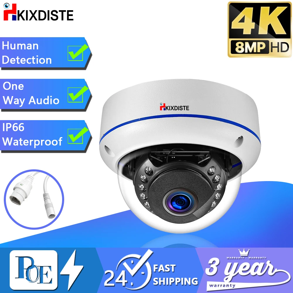 

8MP 4K 5MP Audio IP Security Surveillance Camera POE H.265 Outdoor Waterproof IP66 CCTV Camera P2P Video Home for POE NVR