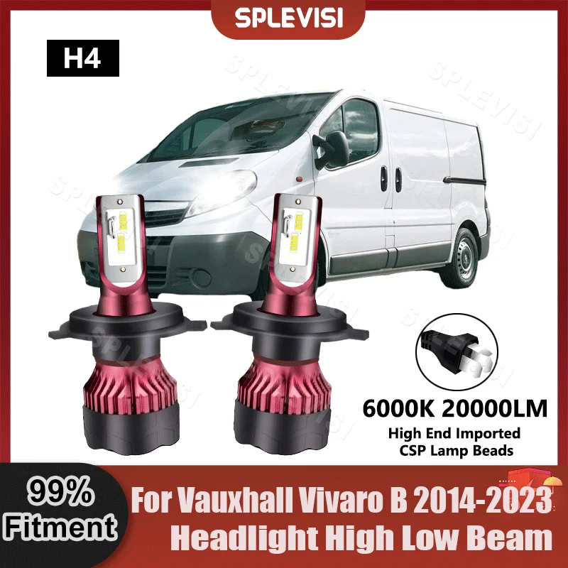 

2PCS 9003/H4 CSP Chips LED Headlight High Low Beam Bulbs For Vauxhall Vivaro B 2014 2015 2016 2017 2018 2019 2020 2021 2022 2023