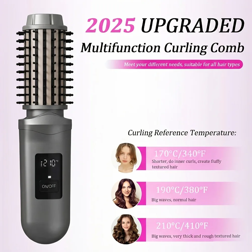 Negative Ion Hot Air Brush Professional Styling Tool Multi-Functional Heated Curling and Straightening Brush