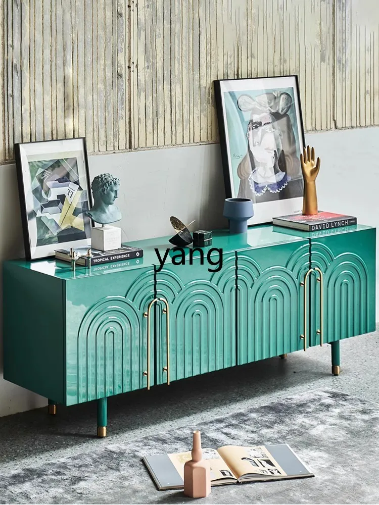 L'm'm Living Room Furniture Wall Cabinet Modern Minimalist High Sense Art Solid Wood Sideboard