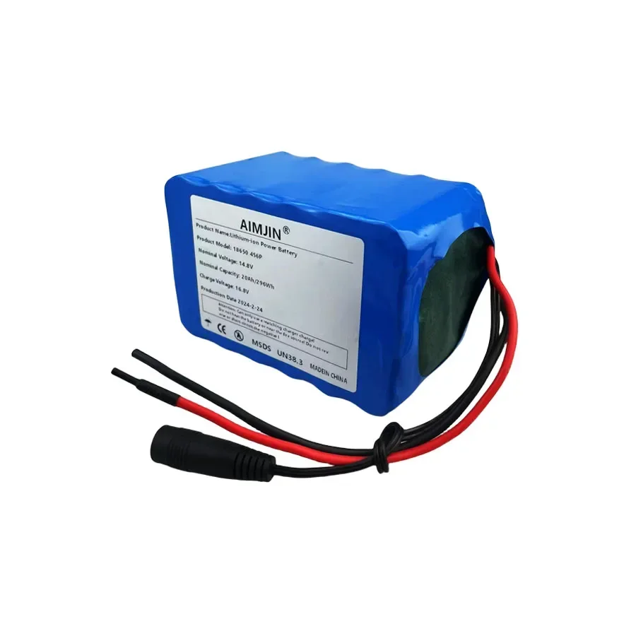 4S6P ~☛14.8V 20000mAh rechargeable lithium battery pack 18650 built-in BMS for night fishing lights, heater, subwoofer