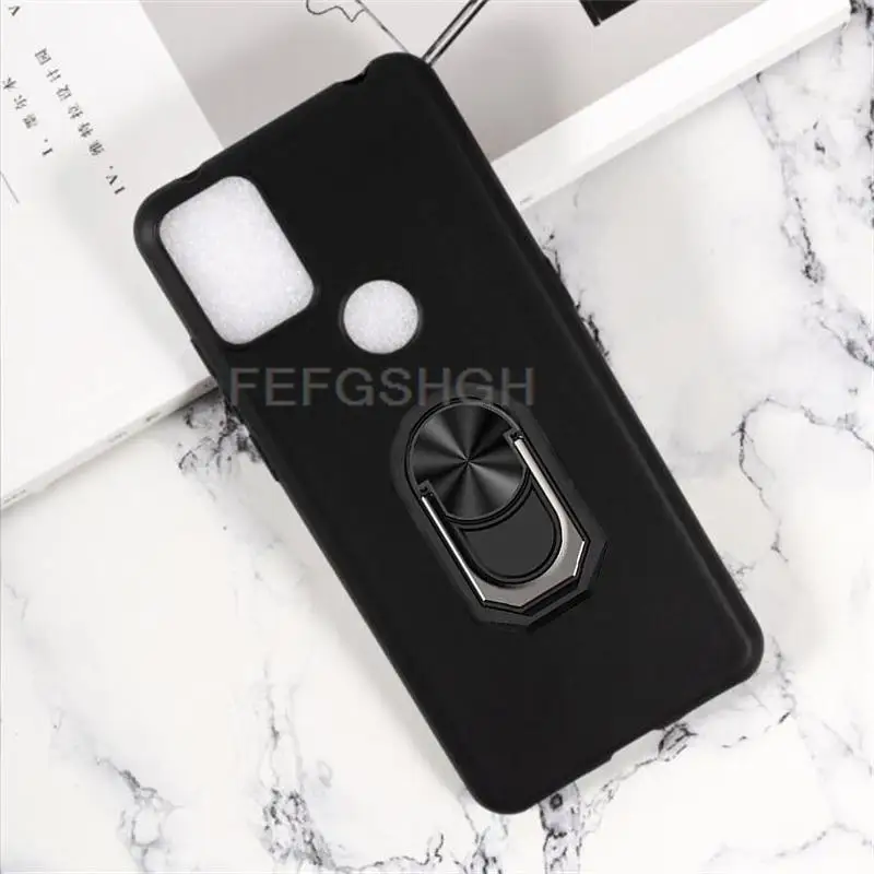 For Alcatel 3X 2020 5061U Case Back Finger Ring Soft TPU Silicone Case For Alcatel 3X 2020 4CAM 6.52\'\' Phone Cover