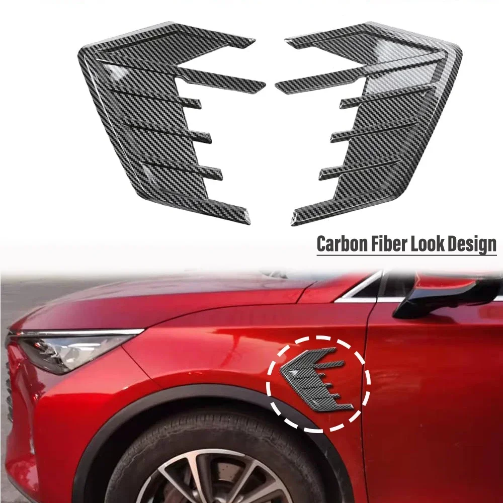 PAIR Universal Car Side Wing Air Flow Fender Grill Intake Vent Trim Side Wing Decals Body Shark Gill  Sticker