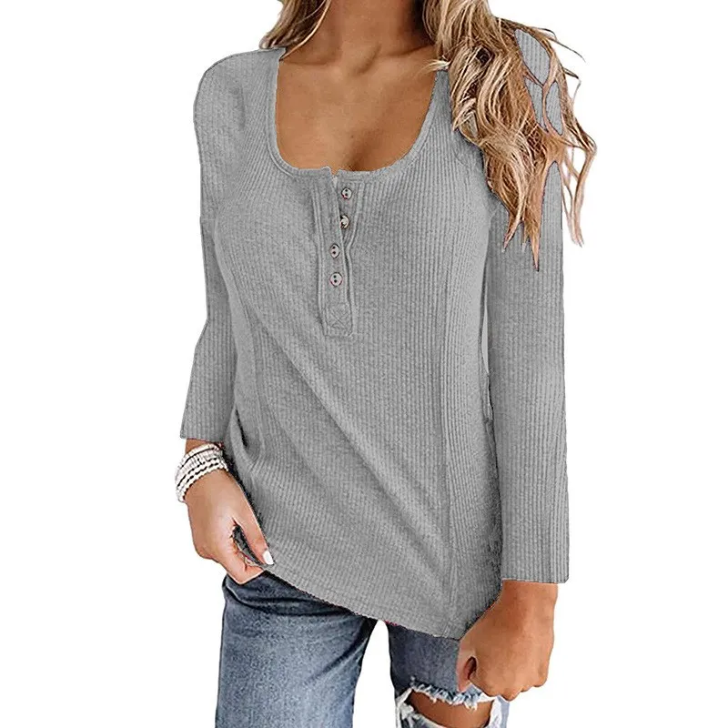 

Loose Fit Long Sve Women's T-irt Casual Butt Sle Thai Iuenced Design European American Faion 2025 Summer Collection